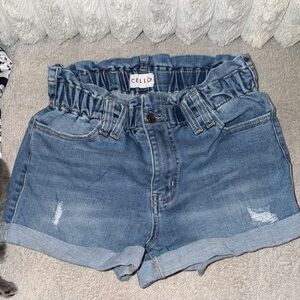 Cello High Waist Blue Denim Shorts
